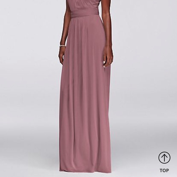 DAVID’S BRIDAL LONG “QUARTZ” BRIDESMAID DRESS - Picture 2 of 4